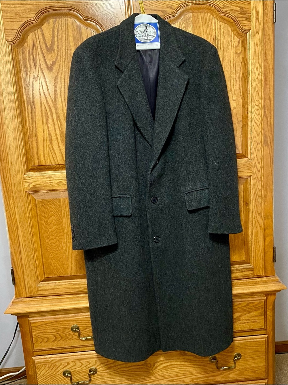 Christian Dior Monsieur Sport VTG Wool Overcoat Long Trench Coat Mens‎ 42R Gray